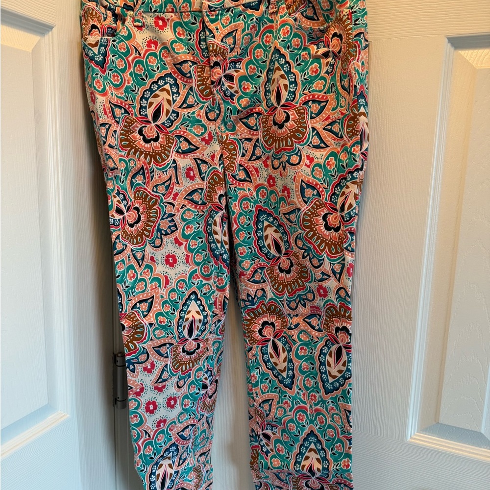 Chico's Multicolor Paisley Ankle Jeans